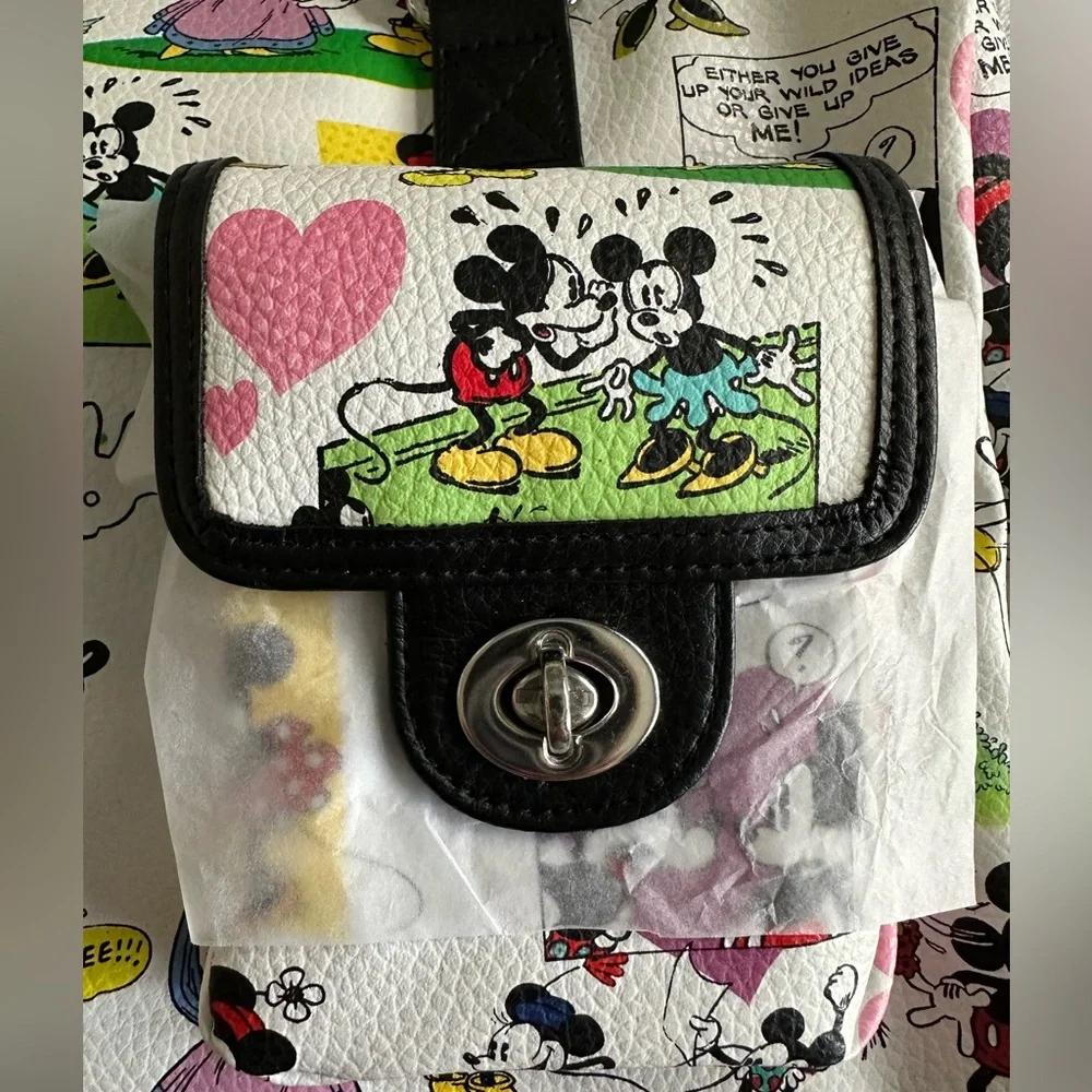 Disney Parks Retro Mickey Mouse Minnie Mouse Animated Comic Strip Bag  Purse NWT